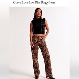 Abercrombie Curve Love Low Rise Baggy leopard Jean. 28 L.